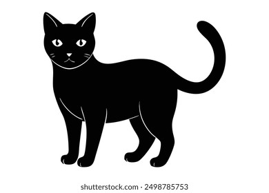 Silueta de gato negro misterioso arte felino