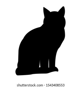 Black Cat Silhouette On White Background Stock Vector (Royalty Free ...