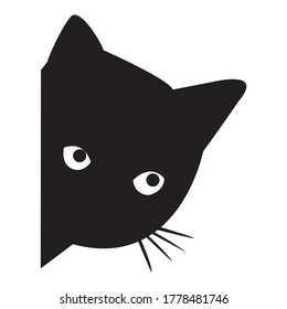 Black Cat Silhouette On White Background Stock Vector (Royalty Free ...