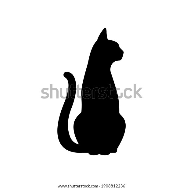 Black Cat Silhouette On White Background Stock Vector (Royalty Free ...