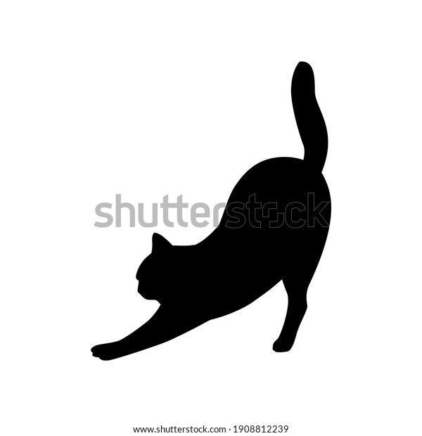 Black Cat Silhouette On White Background Stock Vector (Royalty Free ...