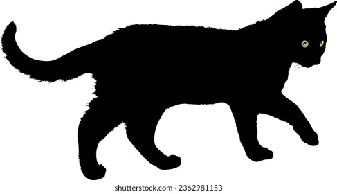 Black Cat Silhouette Vektorgrafik