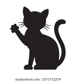 Black cat silhouette vector art on a white background