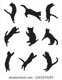 Black Cat Silhouette Vector Bundle