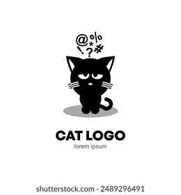 black cat silhouette vector. Vector black cat icon