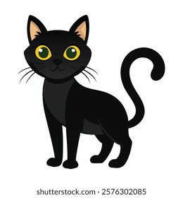 black cat silhouette vector icon