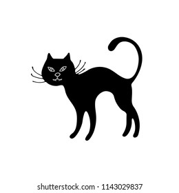 Black cat silhouette. Vector illustration for your design.