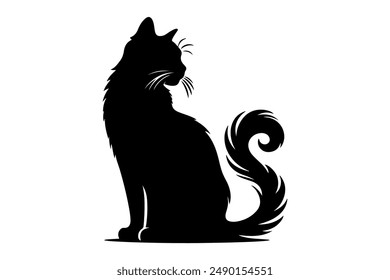 diseño de Ilustración vectorial de silueta de gato negro