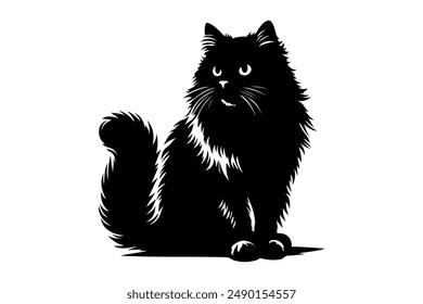 black cat silhouette vector illustration design