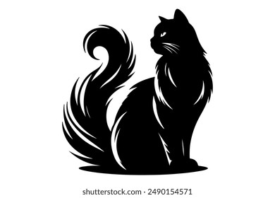 diseño de Ilustración vectorial de silueta de gato negro