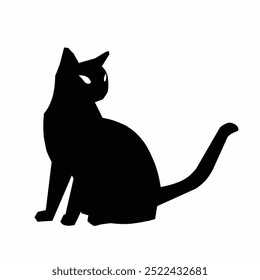 Black cat silhouette vector illustration