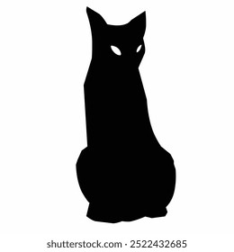 Black cat silhouette vector illustration