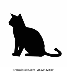 Black cat silhouette vector illustration