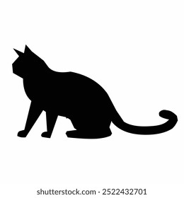 Black cat silhouette vector illustration