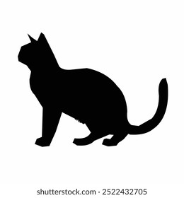 Black cat silhouette vector illustration