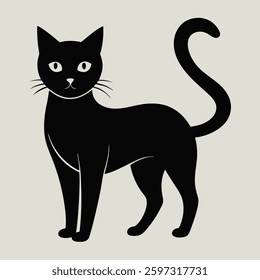 black cat silhouette vector illustration