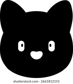 Ilustración vectorial de silueta de gato negro