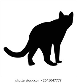 Black Cat Silhouette Vector – Minimalist Pet Illustration for Halloween or Design Projects