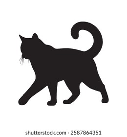 Black Cat Silhouette Vector - Perfect for Graphic Design
