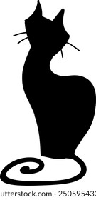 Schwarze Katze Silhouette, Vektorschablone
