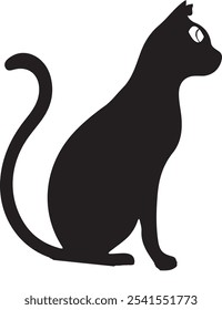 Black cat silhouette vector style with white background 