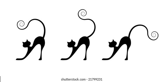 Black cat silhouette for your design