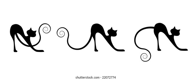Black cat silhouette for your design
