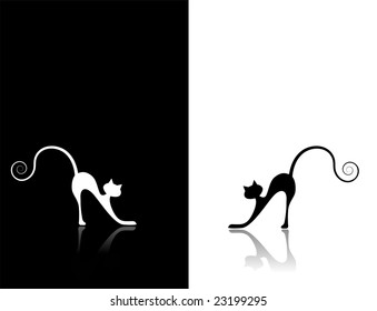 Black cat silhouette for your design