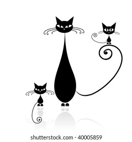 Black cat silhouette for your design