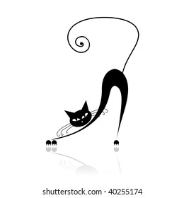 Black cat silhouette for your design