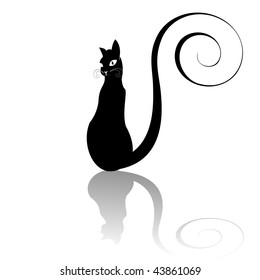 Black cat silhouette for your design