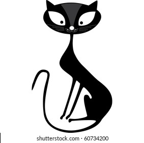 Black cat silhouette for your design