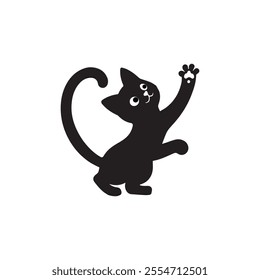 Black cat silhouettes vector design on white background