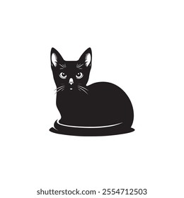 Black cat silhouettes vector design on white background