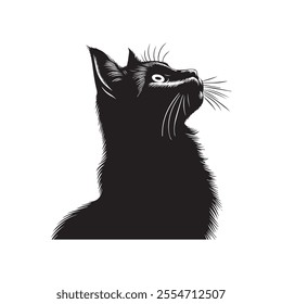 Black cat silhouettes vector design on white background
