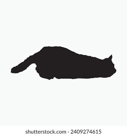 Black cat sill silhouette vector on white background