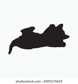 Black cat sill silhouette vector on white background