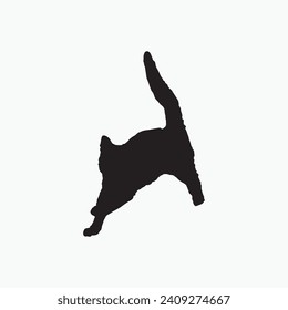 Black cat sill silhouette vector on white background