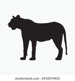 Black cat sill silhouette vector on white background