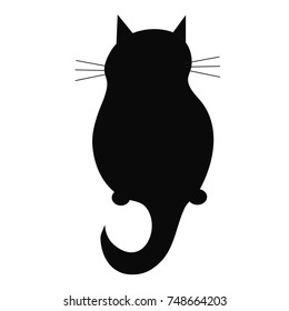 black cat sitting with back icon