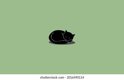 Black Cat sitting Logo vector. Home pet veterinary clinic icon