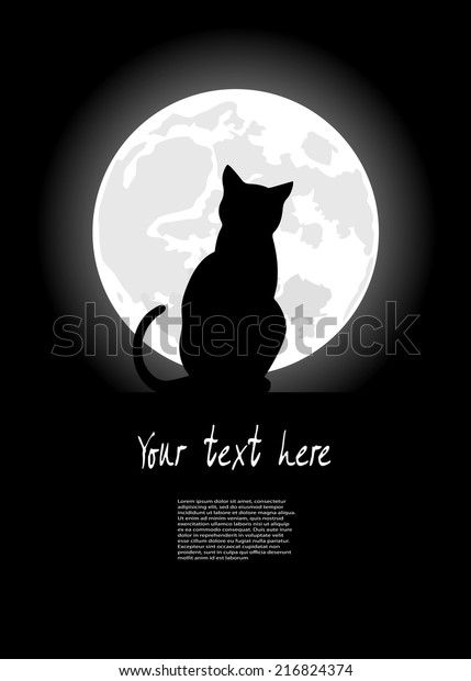 Chat Noir Assis Face A La Image Vectorielle De Stock Libre De Droits