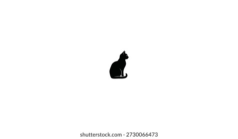 a black cat sitting in profile a simple and elegant feline silhouette