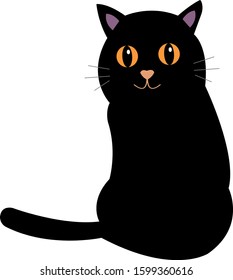 Black Cat Orange Luminous Eyes On Stock Vector (Royalty Free) 1501195106