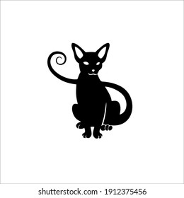 Black Cat Symbol Logo. Tattoo Design. Vector Illustration.