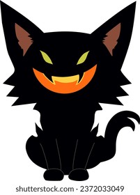 Die schwarze Katze, ein Symbol, das häufig mit Halloween assoziiert wird, strahlt eine Luft von Mystik und Zauberlichkeit aus