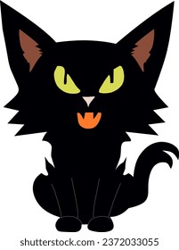 Die schwarze Katze, ein Symbol, das häufig mit Halloween assoziiert wird, strahlt eine Luft von Mystik und Zauberlichkeit aus