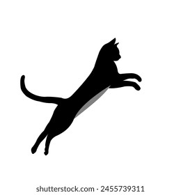  black cat with a tail that says vector logo