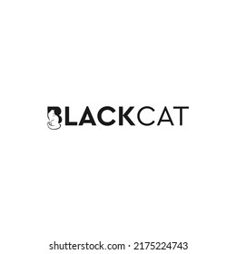 Black Cat Typography Logo Design