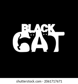 Black Cat Typography, As A Logo, Template Or Banner, National Black Cat Day.